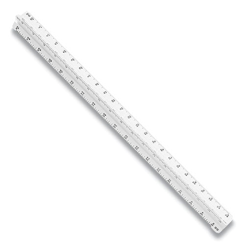 Image of Staedtler® 987 19-31BK Triangular Scale Plastic Architects Ruler, 12" Long, Plastic, White