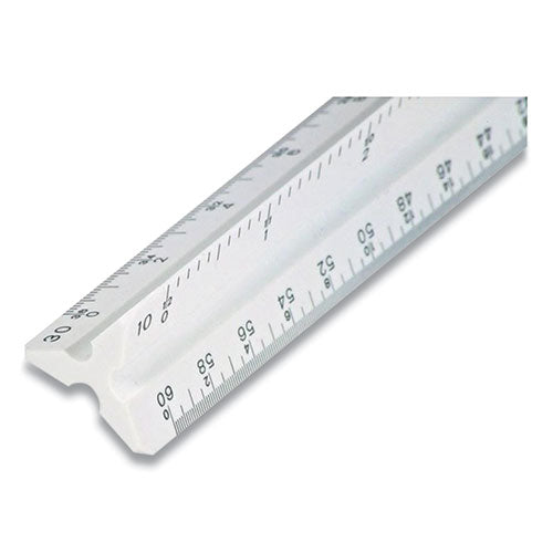 Image of Staedtler® 987 19-31BK Triangular Scale Plastic Architects Ruler, 12" Long, Plastic, White