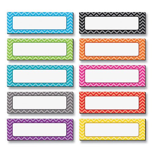 Image of Teacher Created Resources TCR77204 Chevron Labels Magnetic Accents, Chevron Labels, 1.5" x  4.75", Assorted Colors, 20/Pack