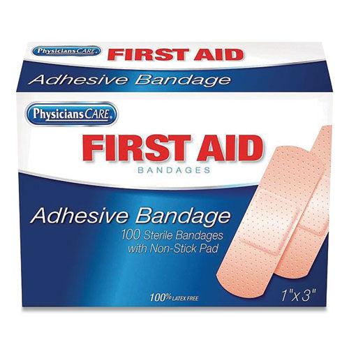 Image of First Aid Only 90097 Adhesive Plastic Bandages, 1 X 3, 100/box