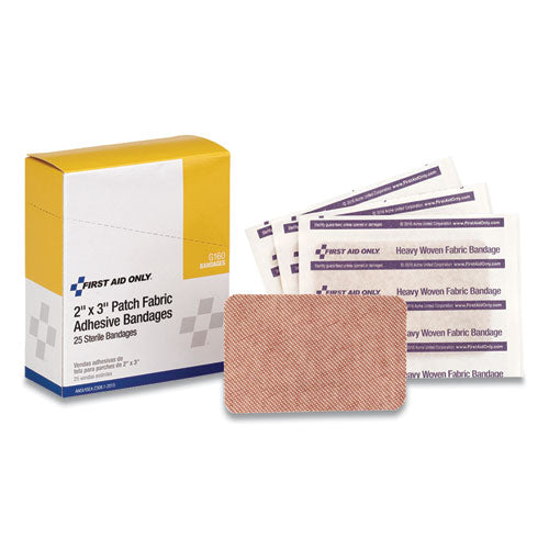 Image of First Aid Only G160 Heavy Woven Adhesive Bandages, Strip, 2 X 3, 25/box