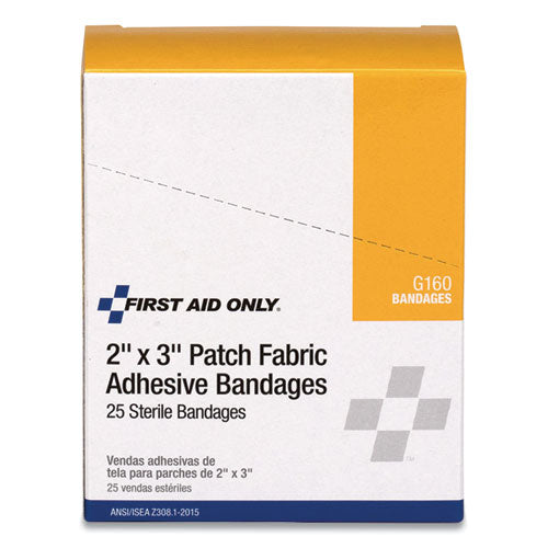 Image of First Aid Only G160 Heavy Woven Adhesive Bandages, Strip, 2 X 3, 25/box