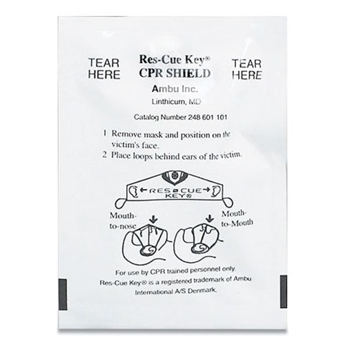 Image of First Aid Only 730009 CPR Face Shield with Elastic Ear Bands, Fits Adults and Children