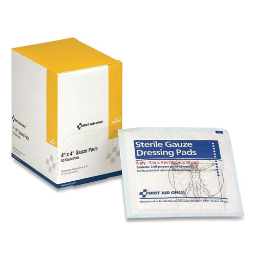 Image of First Aid Only J213 Sterile Gauze Pads, 4 X 4, 50/box
