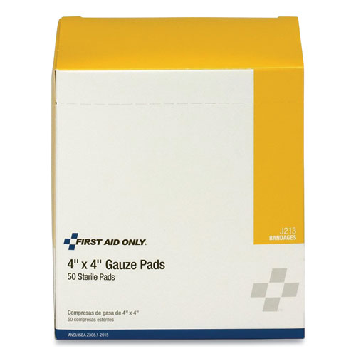 Image of First Aid Only J213 Sterile Gauze Pads, 4 X 4, 50/box