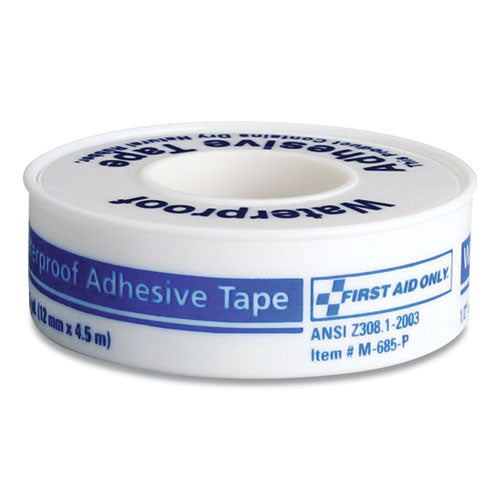 Image of First Aid Only 730014 Waterproof-Adhesive Medical Tape with Dispenser, Acrylic, 0.5" x 15 ft, White