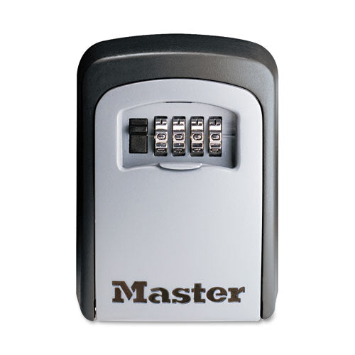 Image of Master Lock® 5401D Locking Combination 5-Key Steel Box, 3.25" Wide, Black/Silver