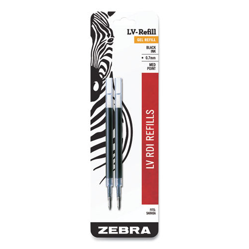 Image of Zebra® 87012 Jf Refill For Jimnie, Sarasa, Ecosarasa, Orbitz, Z-Grip And Gr8 Gel Roller Ball Pens, Medium Conical Tip, Black Ink, 2/pack