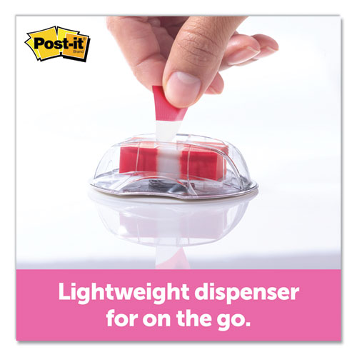 Image of Post-it® Flags 680-HVRD Page Flags in Desk Grip Dispenser, 1 x 1.75, Red, 200/Dispenser