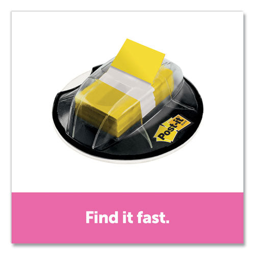 Image of Post-it® Flags 680-HVYW Page Flags in Desk Grip Dispenser, 1 x 1.75, Yellow, 200/Dispenser
