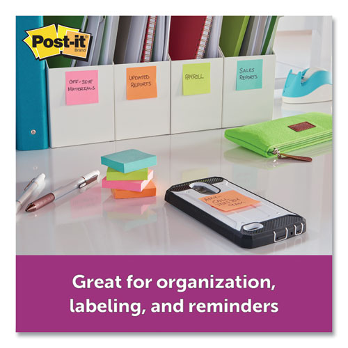 Image of Post-it® Notes Super Sticky 622-8SSMIA Pads in Supernova Neon Collection Colors, 2" x 2", 90 Sheets/Pad, 8 Pads/Pack