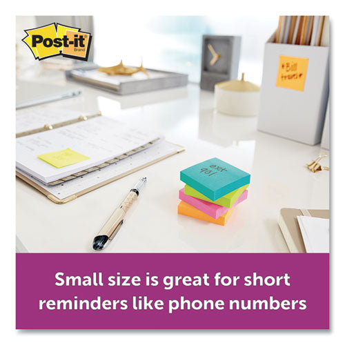 Image of Post-it® Notes Super Sticky 622-8SSMIA Pads in Supernova Neon Collection Colors, 2" x 2", 90 Sheets/Pad, 8 Pads/Pack
