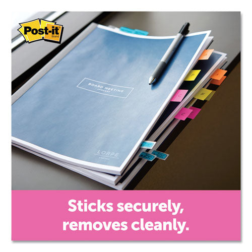 Image of Post-it® Flags 680-HVYW Page Flags in Desk Grip Dispenser, 1 x 1.75, Yellow, 200/Dispenser