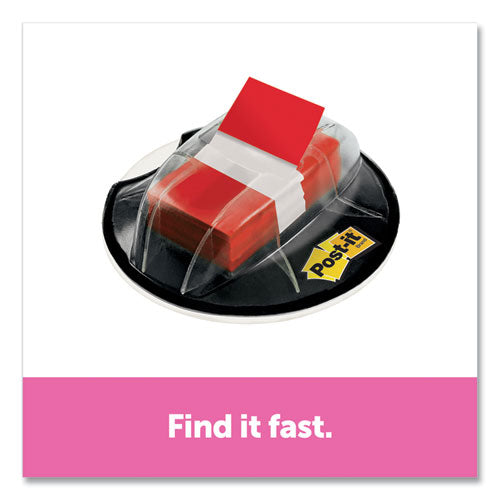 Image of Post-it® Flags 680-HVRD Page Flags in Desk Grip Dispenser, 1 x 1.75, Red, 200/Dispenser