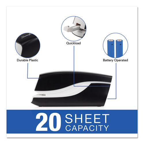 Image of Swingline® S7042132A Breeze Automatic Stapler, 20-Sheet Capacity, Black