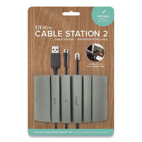 Image of UT Wire® UTW-CS04-GY Cable Station 2, 4.75" X 2.75" Gray