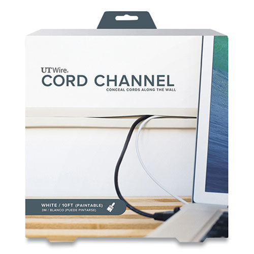 Image of UT Wire® UTW-CC1001-WH Cord Channel, 1" X 10 Ft, White