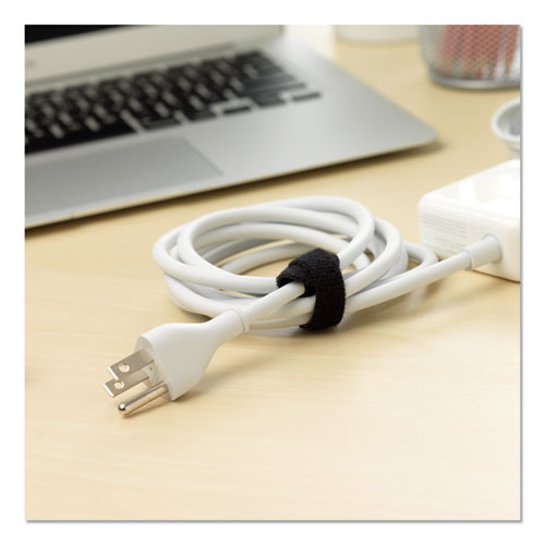 Image of VELCRO® Brand 94257 One-Wrap Pre-Cut Thin Ties, 0.5" X 15", Black/gray, 30/pack