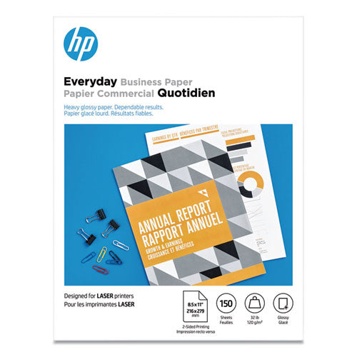 Image of HP 4WN08A Everyday Business Paper, 32 lb Bond Weight, 8.5 x 11, Glossy White, 150/Pack