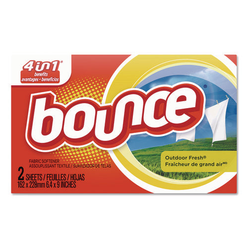 Image of Bounce® 02664 Fabric Softener Sheets, Coin Vend, Outdoor Fresh Scent, 2 Sheets/Box, 156 Boxes/Carton