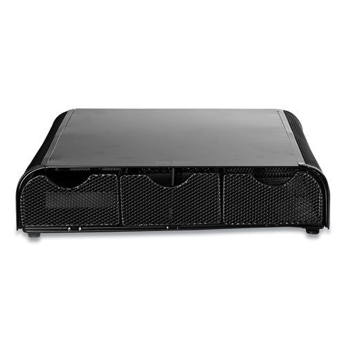 Image of Mind Reader Perch Monitor Stand and Desk Organizer, 13" x 12.5" x 3", Black
