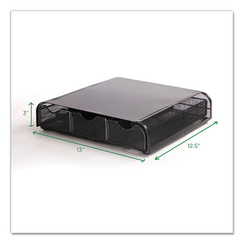 Image of Mind Reader Perch Monitor Stand and Desk Organizer, 13" x 12.5" x 3", Black
