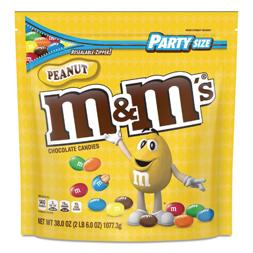 Image of M & M's® 55116 Milk Chocolate Candies, Milk Chocolate And Peanuts, 38 Oz Bag