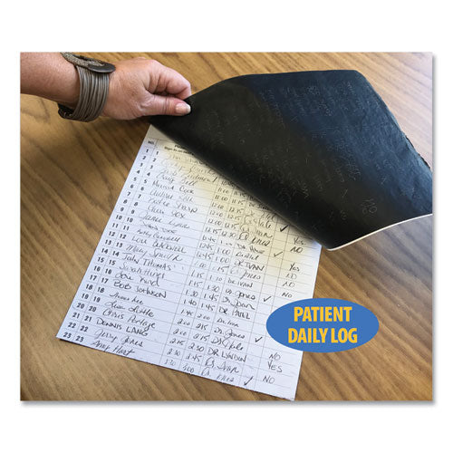 Image of Tabbies® TAB14532 Patient Sign-In Label Forms, Two-Part Carbon, 8.5 x 11.63, Green Sheets, 125 Forms Total