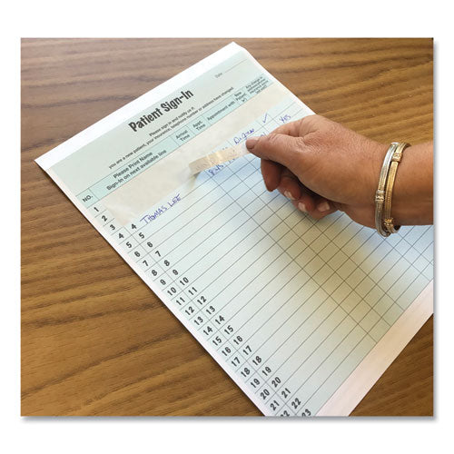 Image of Tabbies® TAB14532 Patient Sign-In Label Forms, Two-Part Carbon, 8.5 x 11.63, Green Sheets, 125 Forms Total