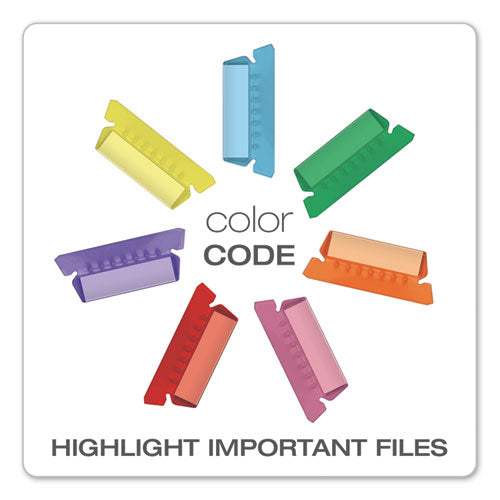 Image of Pendaflex® 42 BLU Transparent Colored Tabs For Hanging File Folders, 1/5-Cut, Blue, 2" Wide, 25/Pack