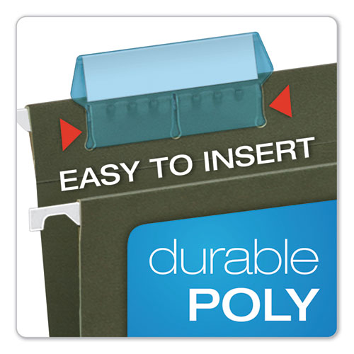 Image of Pendaflex® 42 BLU Transparent Colored Tabs For Hanging File Folders, 1/5-Cut, Blue, 2" Wide, 25/Pack