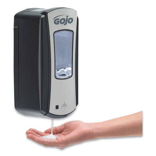 Image of GOJO® 1919-04 Ltx-12 Touch-Free Dispenser, 1,200 Ml, 5.75 X 3.33 X 10.5, Brushed Chrome/black