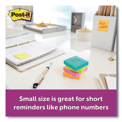 Image of Post-it® Notes Super Sticky 654-5SSMIA Pads in Supernova Neon Collection Colors, 3" x 3", 90 Sheets/Pad, 5 Pads/Pack