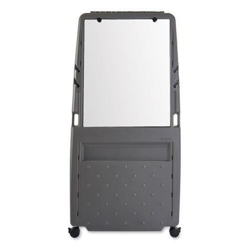 Image of Iceberg 30237 Ingenuity Presentation Flipchart Easel with Dry Erase Surface, 33" x 28", White Surface, Charcoal Gray Polyethylene Frame