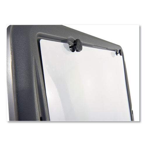 Image of Iceberg 30237 Ingenuity Presentation Flipchart Easel with Dry Erase Surface, 33" x 28", White Surface, Charcoal Gray Polyethylene Frame