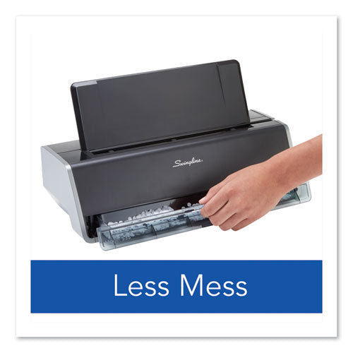 Image of Swingline® A7074535B 28-Sheet Commercial Electric Three-Hole Punch, 9/32" Holes, Black/silver