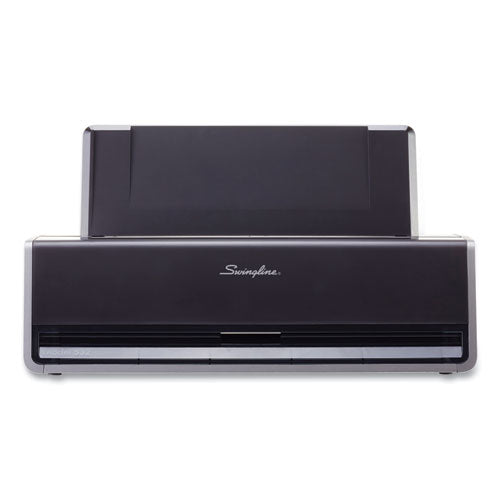 Image of Swingline® A7074532A 28-Sheet Commercial Electric Two-Hole Punch, Fixed 9/32" Holes, Black/silver