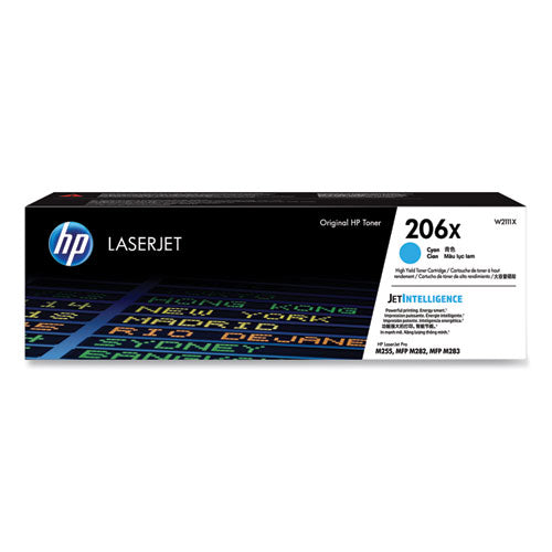 Image of HP W2111X HP 206x, (w2111x) High-Yield Cyan Original Laserjet Toner Cartridge
