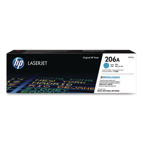 Image of HP W2111A HP 206a, (w2111a) Cyan Original Laserjet Toner Cartridge