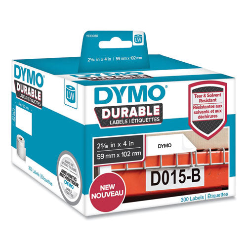 Image of DYMO® 1933088 LW Durable Multi-Purpose Labels, 2.31" x 4", White, 300 Labels/Roll