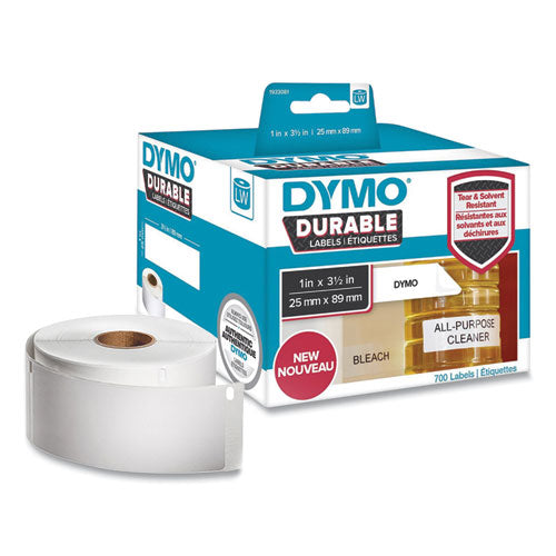 Image of DYMO® 1933081 LW Durable Multi-Purpose Labels, 1" x 3.5", White, 700 Labels/Roll