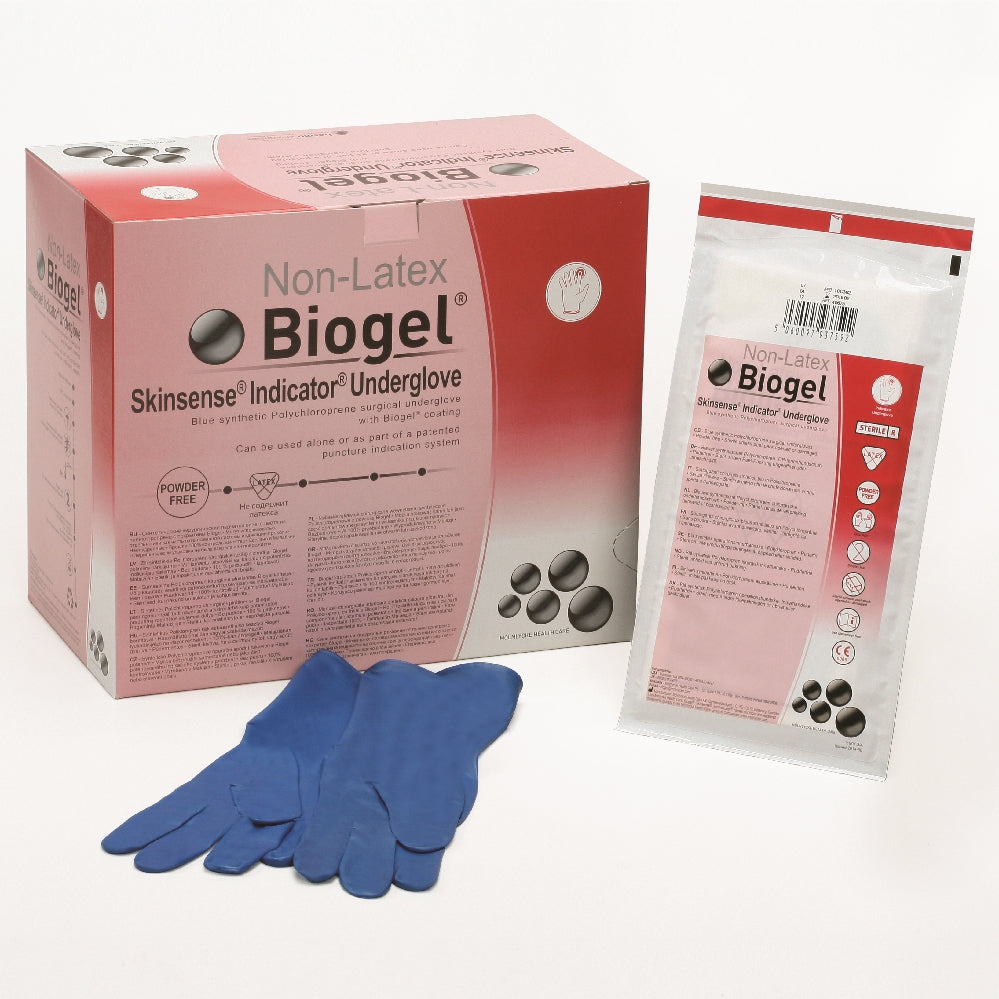 Image of Biogel® Skinsense® Indicator® Underglove Surgical Powder-Free Gloves, 50 Pairs/Box, Size 8.5