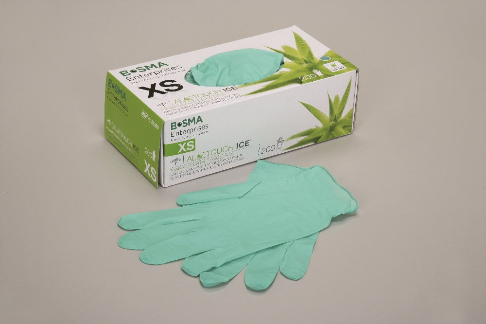Image of Aloetouch® Ice Nitrile Powder-Free Examination Gloves, 200 Gloves/Box, X-Small