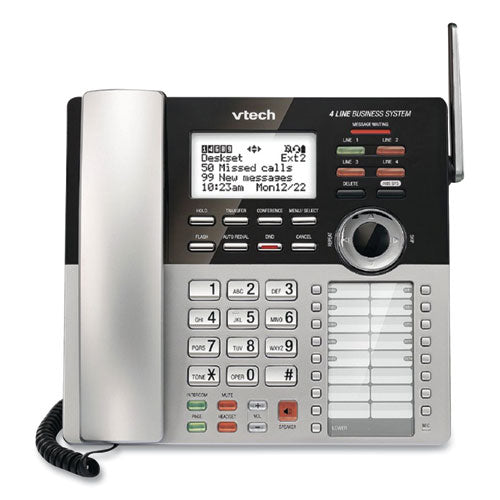 Image of Vtech® CM18245 CM18245 Four-Line Business System Extension Deskset For Use with Vtech CM18445, Silver/Black