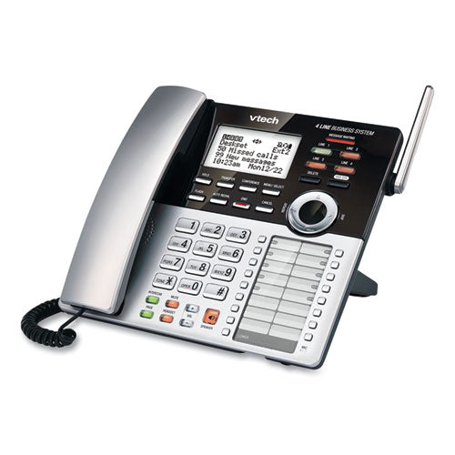 Image of Vtech® CM18245 CM18245 Four-Line Business System Extension Deskset For Use with Vtech CM18445, Silver/Black