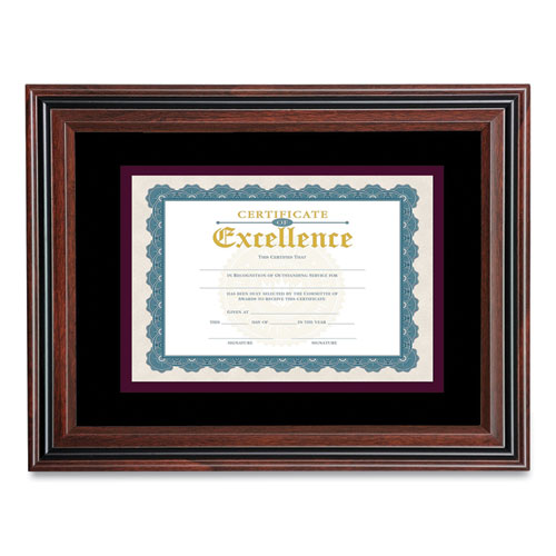 Image of Victory Light VS4501B.114 Document Frame With Mat, 11 X 14, Rosewood/black