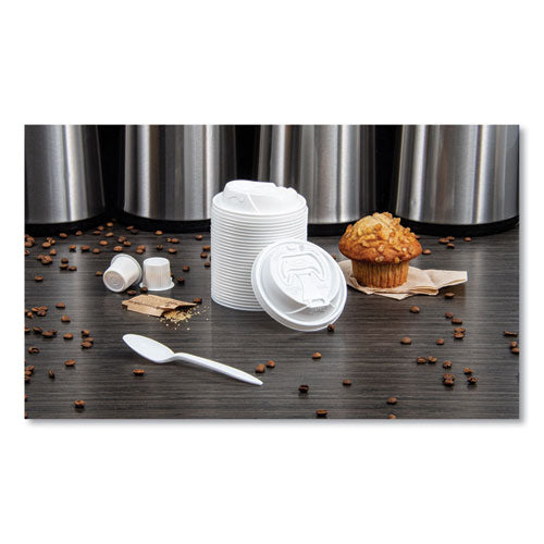 Image of Dart® 16RCL Optima Reclosable Lid, Fits 12 oz to 24 oz Hot Cups, Plastic, White, 100/Pack