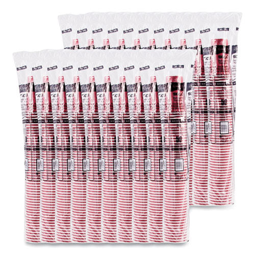 Image of SOLOÂ® Paper Hot Drink Cups in Bistro Design, 16 oz, Maroon, 1,000/Carton