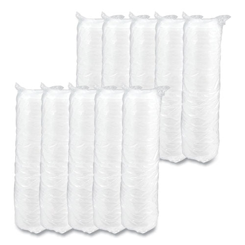 Image of Dart® 16RCL Optima Reclosable Lid, Fits 12 oz to 24 oz Hot Cups, Plastic, White, 100/Pack, 10 Packs/Carton