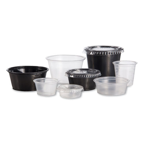 Image of Dart® 325PCBLK Conex Complements Portion/Medicine Cups, 3.25 oz, Plastic, Black, 125/Bag, 20 Bags/Carton